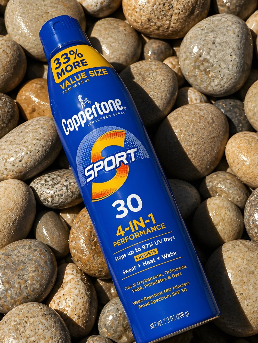 Coppertone Sport SPF 30 Sunscreen Spray -4-In-1 Performance.New, 7.3oz+33%extra